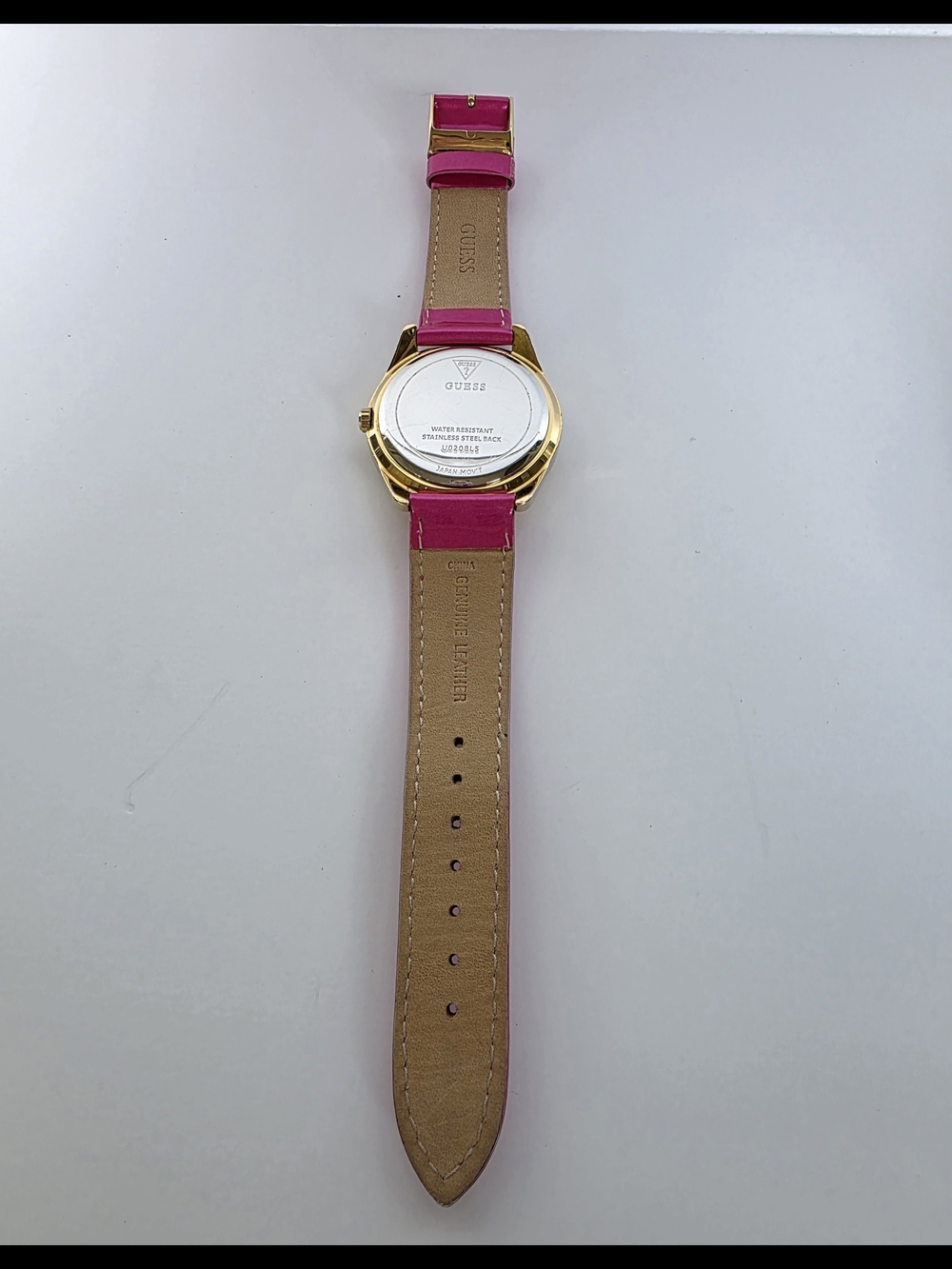 GUESS Gold-Tone Watch with Pink Dial and Pink Strap NEW BATTERY - Picture 7 of 17